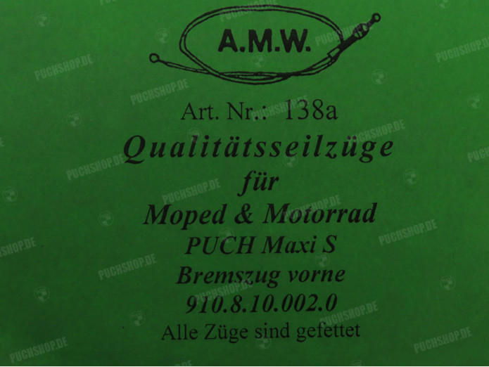 Kabel Puch Maxi S remkabel voor twee stelschroeven A.M.W.